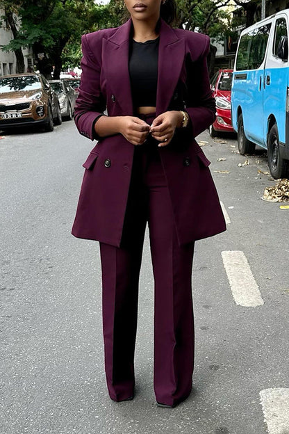 Classic Double Breasted Blazer & Pants Set