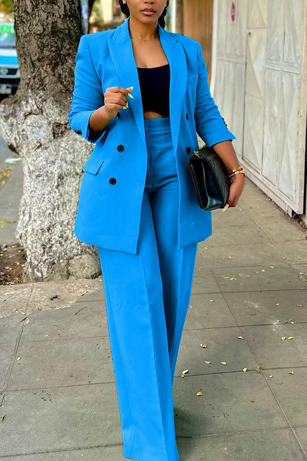 Classic Double Breasted Blazer & Pants Set