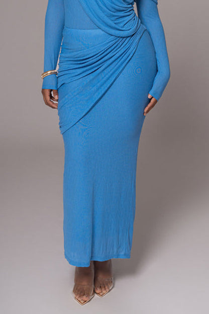 Stylish Textured One Shoulder Maxi Dress