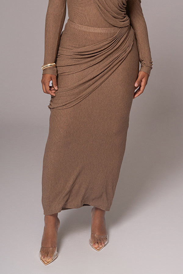 Stylish Textured One Shoulder Maxi Dress