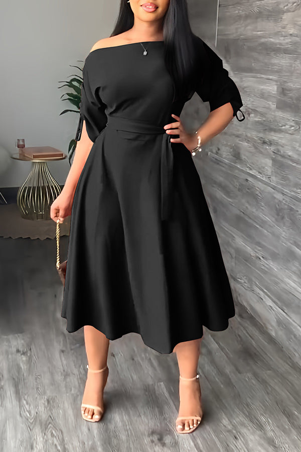 Elegant Off-shoulder Midi Dress