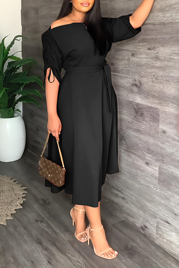 Elegant Off-shoulder Midi Dress