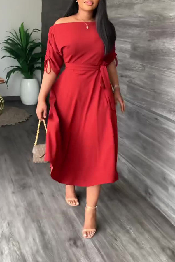 Elegant Off-shoulder Midi Dress