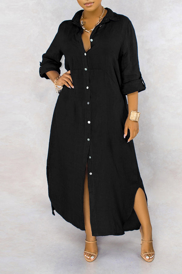 Everyday Mood Button Up Shirtdress