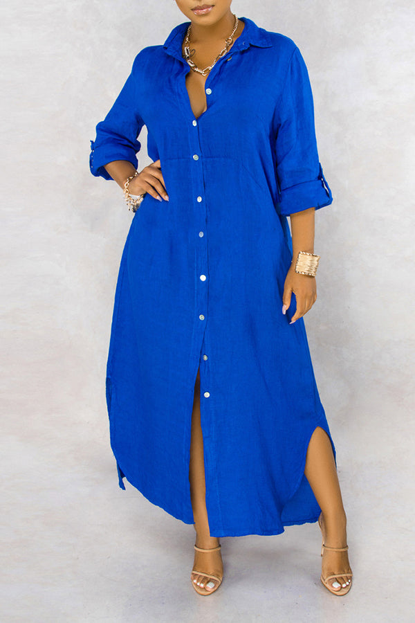 Everyday Mood Button Up Shirtdress