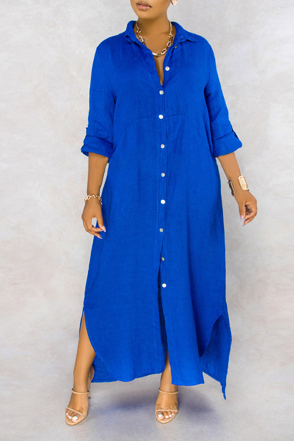 Everyday Mood Button Up Shirtdress