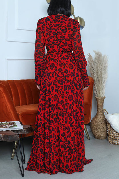 Leopard Print Split Thigh Dress