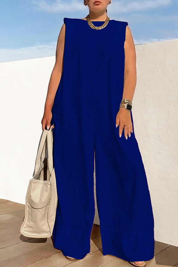 Cozy Sleeveless Wide Leg Jumpsuit