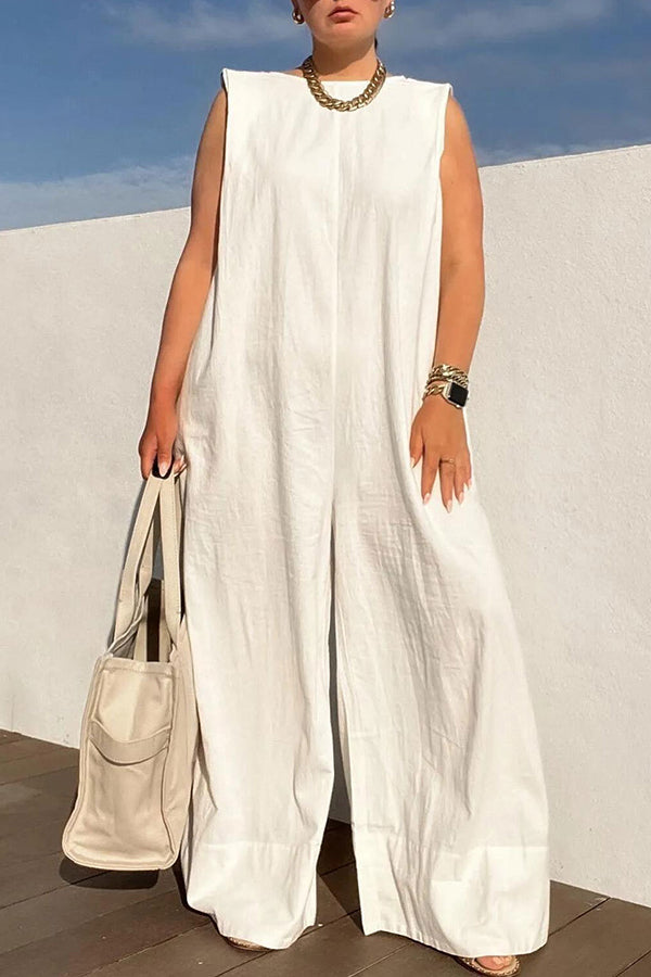 Cozy Sleeveless Wide Leg Jumpsuit