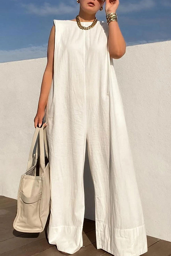 Cozy Sleeveless Wide Leg Jumpsuit