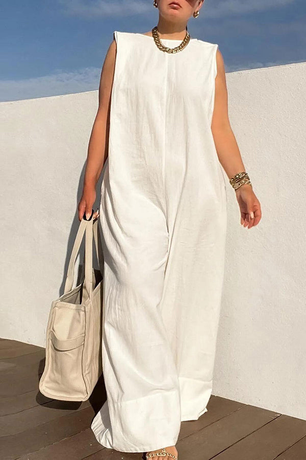 Cozy Sleeveless Wide Leg Jumpsuit