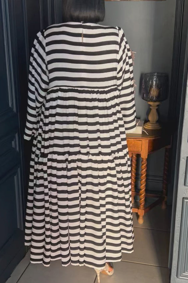 Stripe Tie Front Maxi Dress