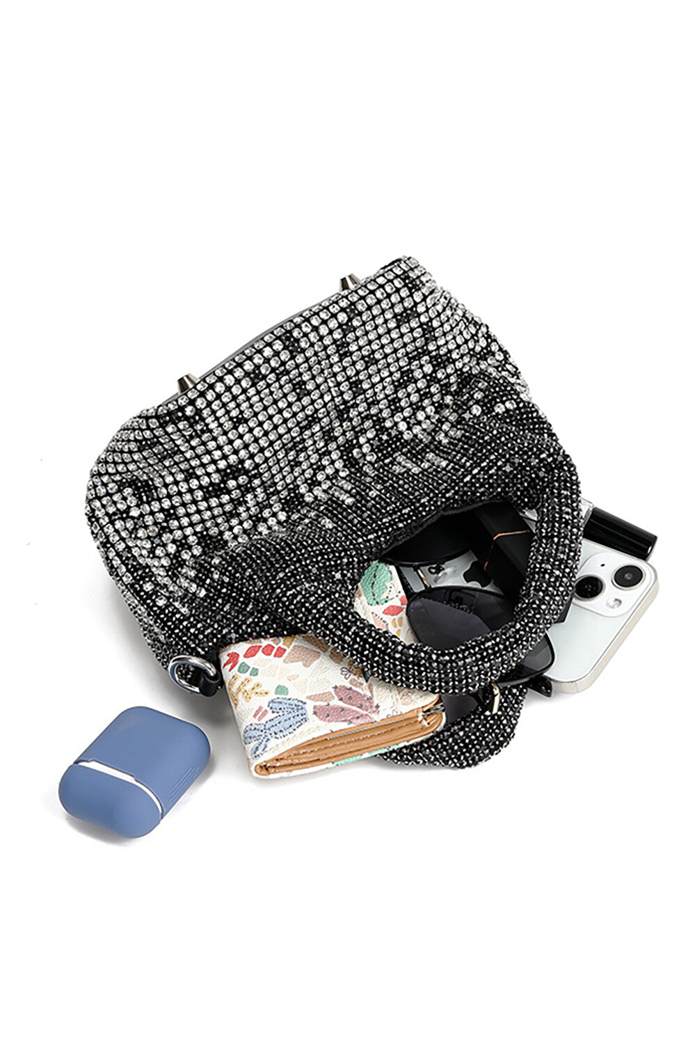 Rhinestone Gradient Handbag Bucket Bag Chain Shoulder Bag