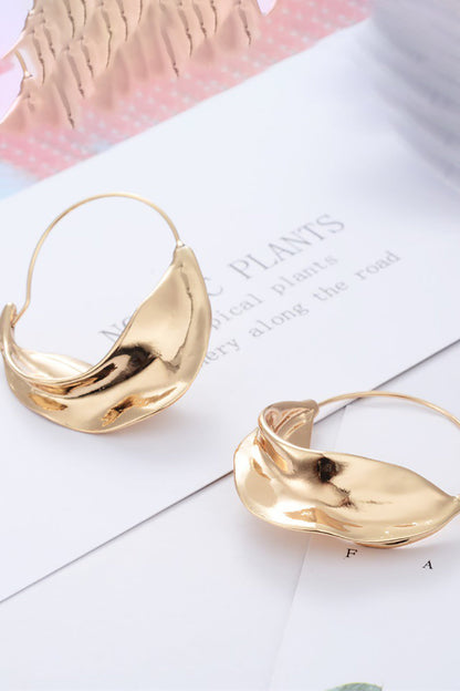 Irregular Shape Alloy Geometric Hoop Earrings