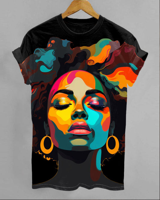 Black Girl Artistic Portrait T-Shirt