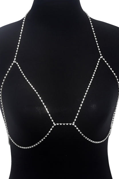 Sparkling Rhinestone Halter Body Chain
