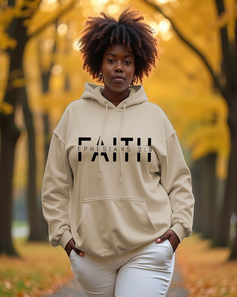 Women's Faith Pocket Long Sleeve Hooded Sweatshirt