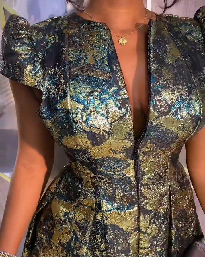 Sexy Elegant Gorgeous Zipper Slim Mini Dress