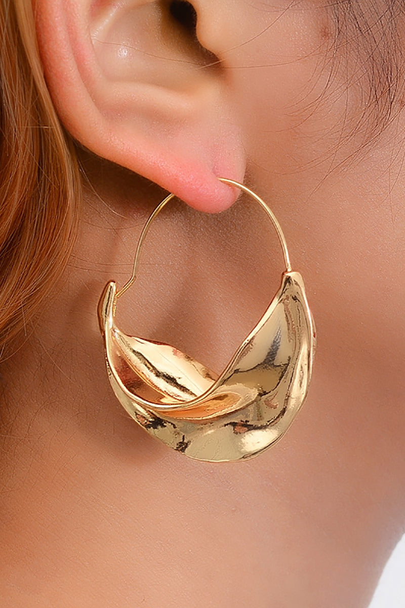 Irregular Shape Alloy Geometric Hoop Earrings