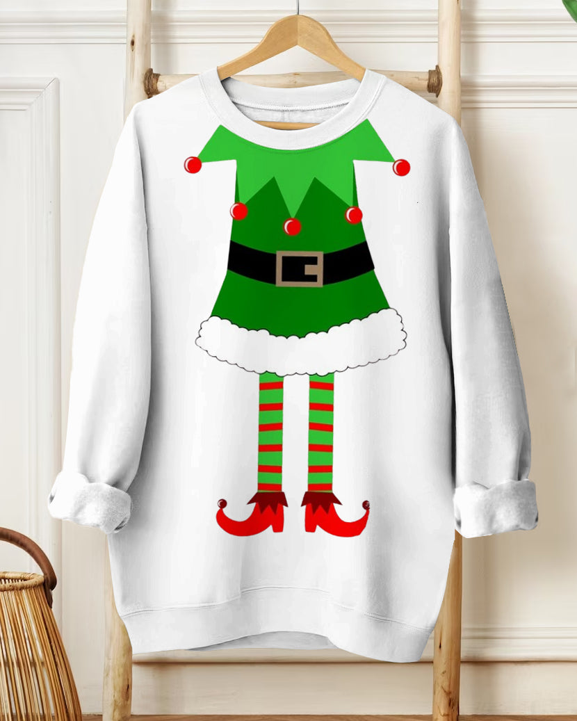 Girl Elf Ugly Christmas Long-sleeved Sweatshirt