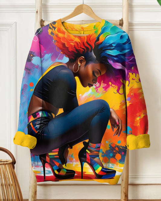 Colorful Life Girl Long Sleeve Sweatshirt