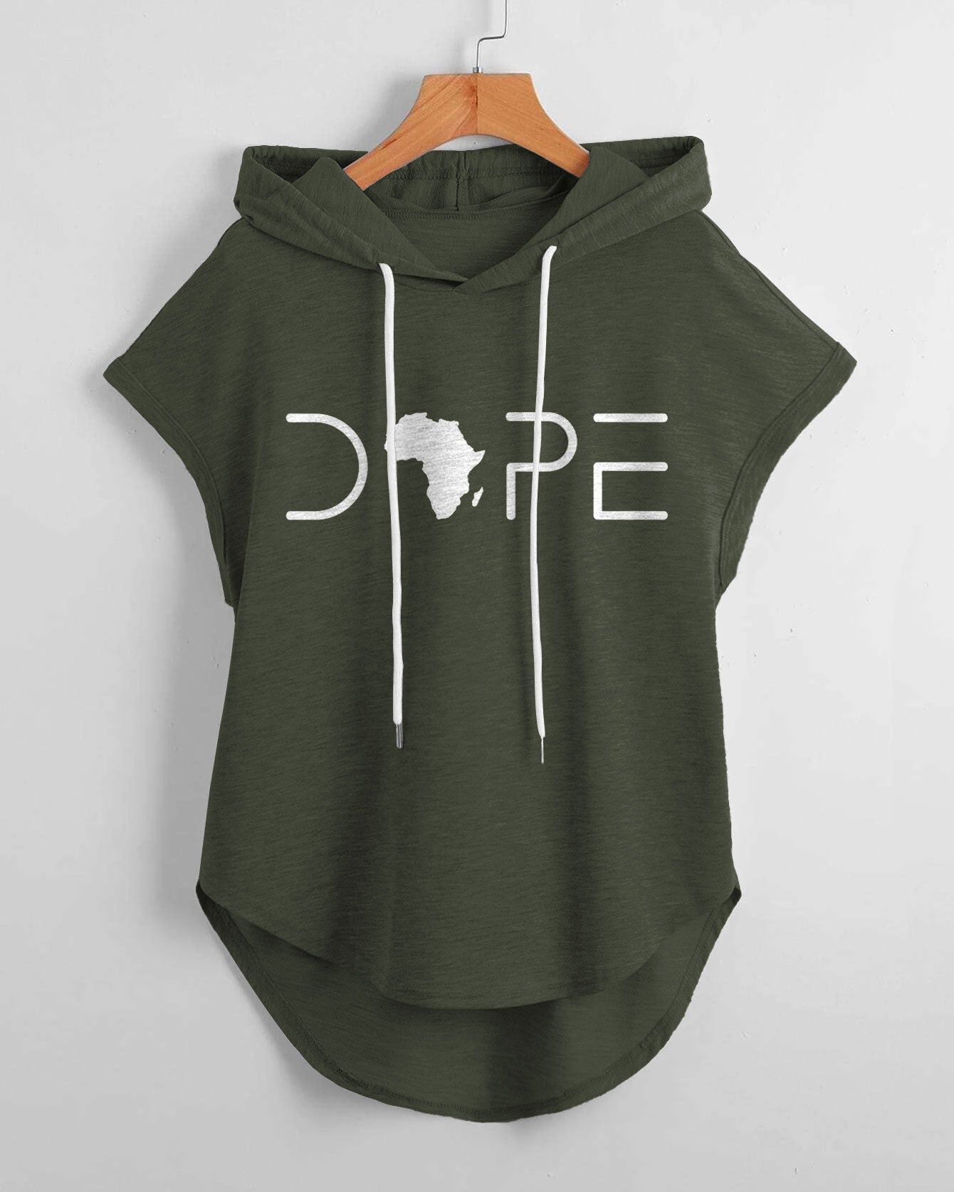 Dope Black Girl Hem Drawstring Hooded Tee