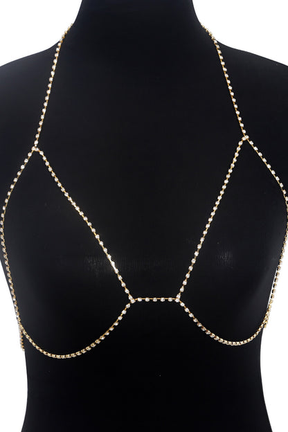 Sparkling Rhinestone Halter Body Chain