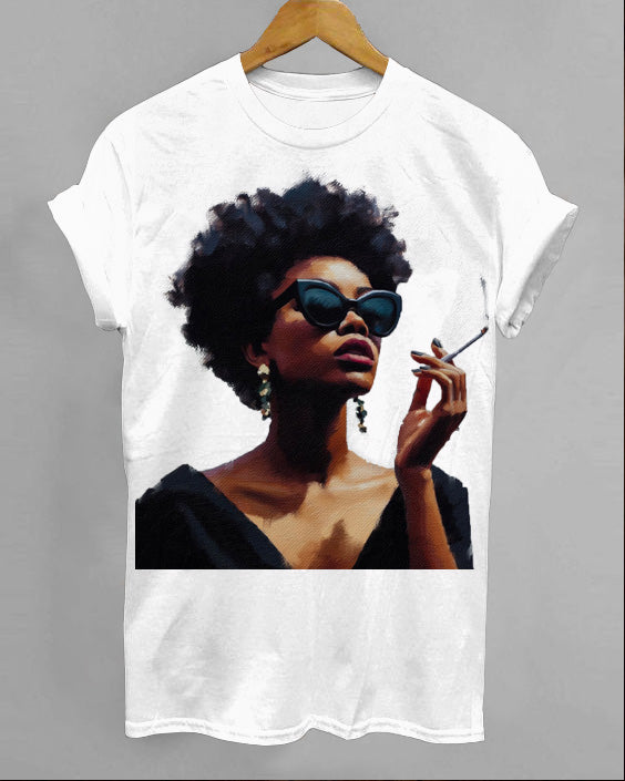 Fashion Black Girl Printed T-Shirt