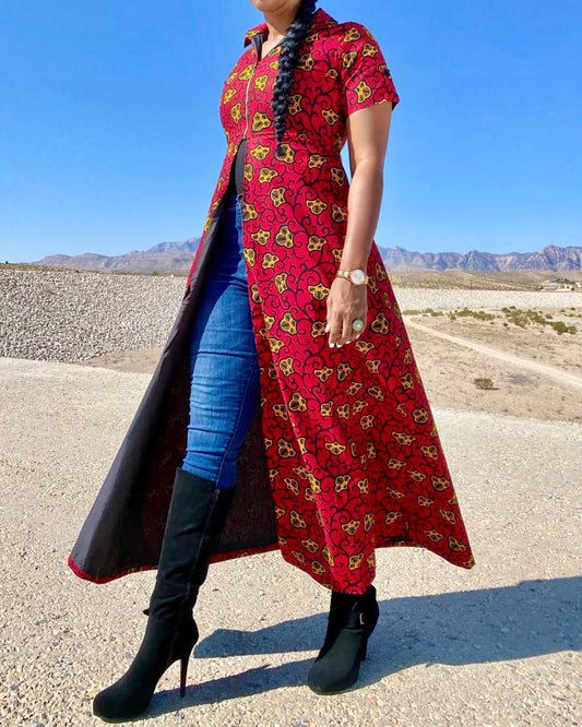 Women's Casual Print Zipper Kimono/Jacket