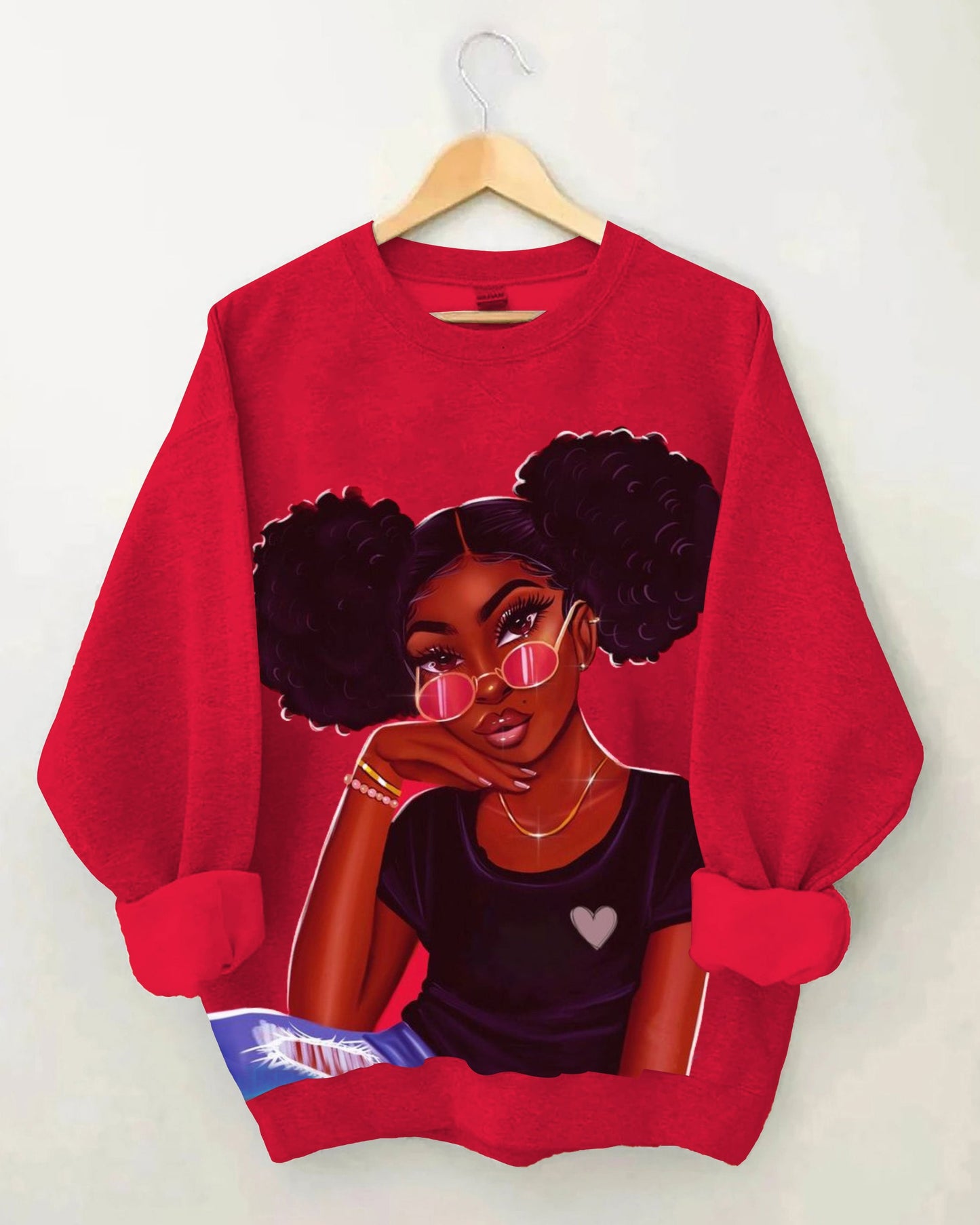 Sunglasses Afro Hair Girl Sweatshirt