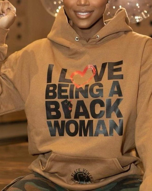 I Love Being a Black Woman Long Sleeves Hoodie