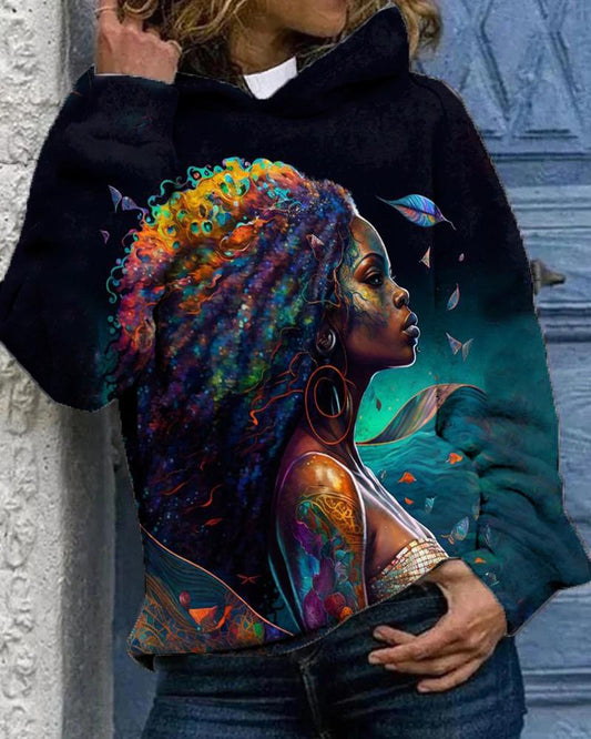 Art Oil Painting Afro Girl Hoodie