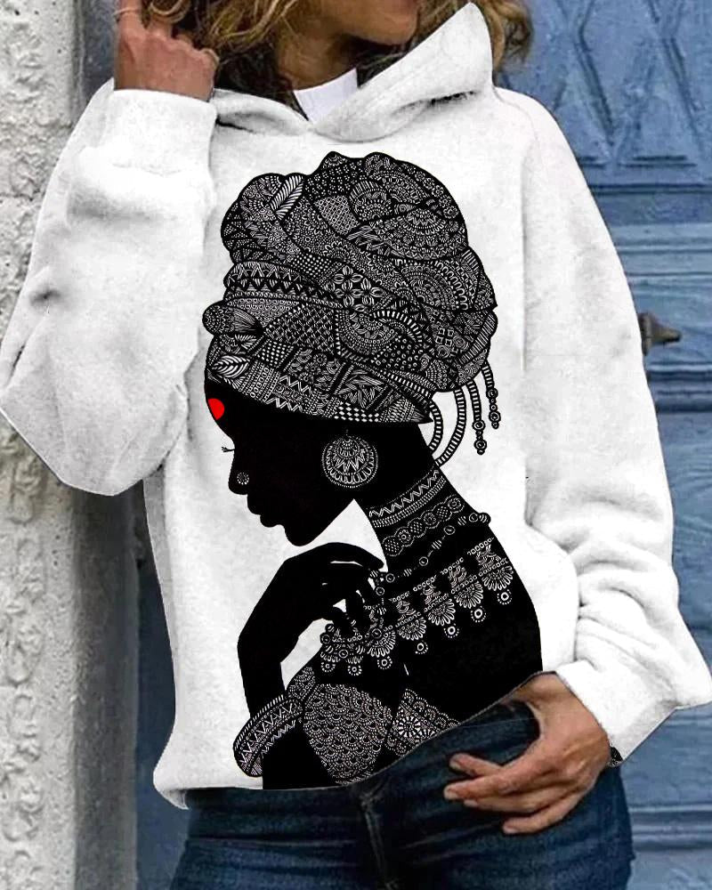 Beautiful Black Woman Long Sleeves Hoodie