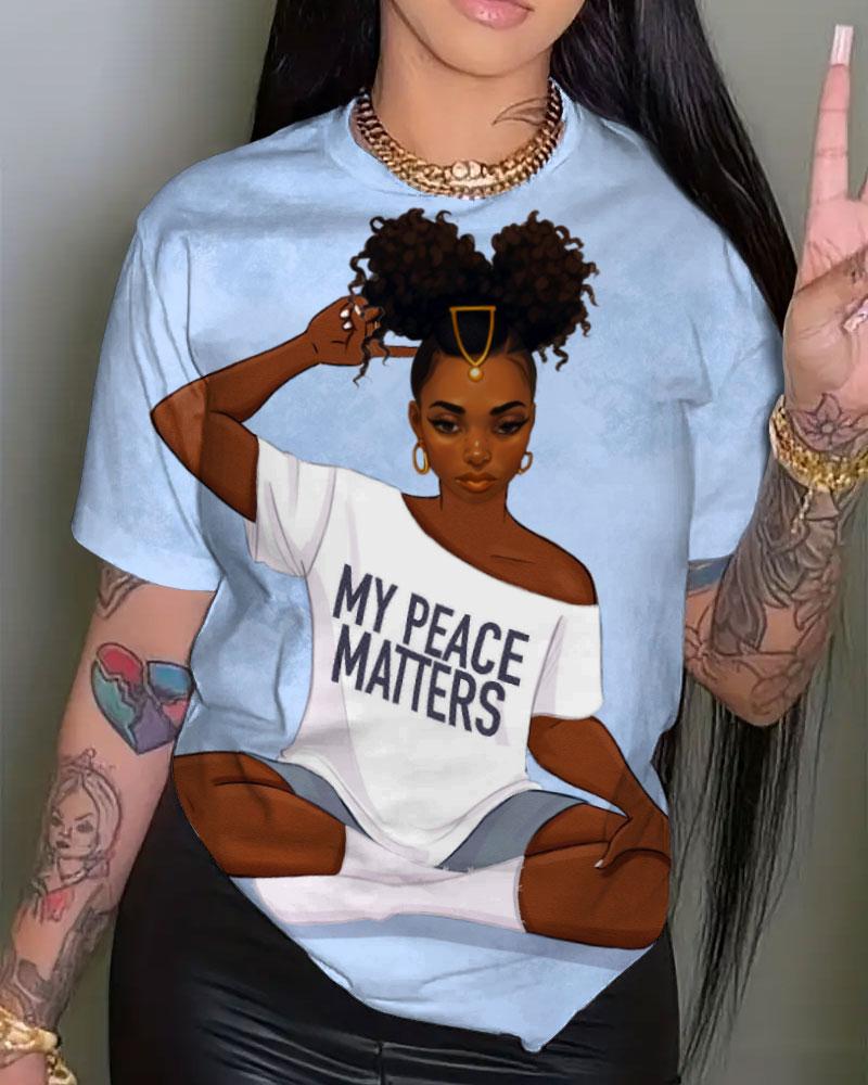 My Peace My Matters Brown Girl Short Sleeve Tshirt