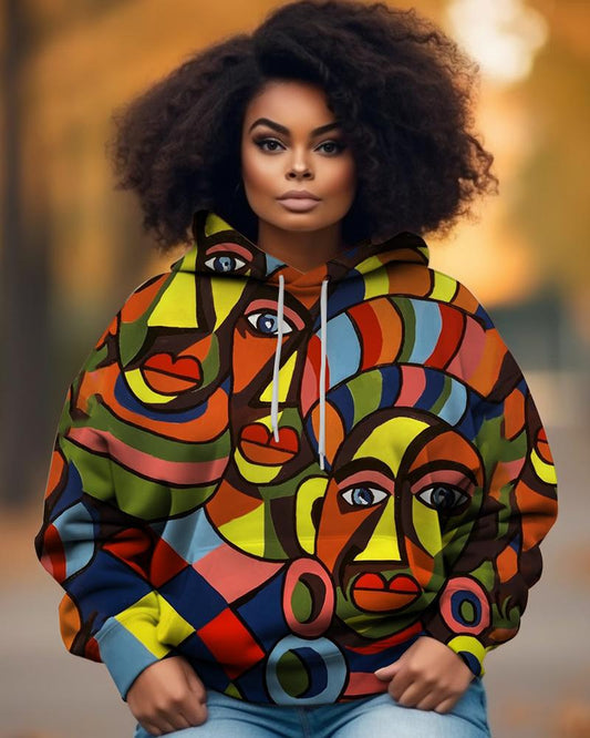 Colorful Ethnic Style Black Girl Printed Hoodie