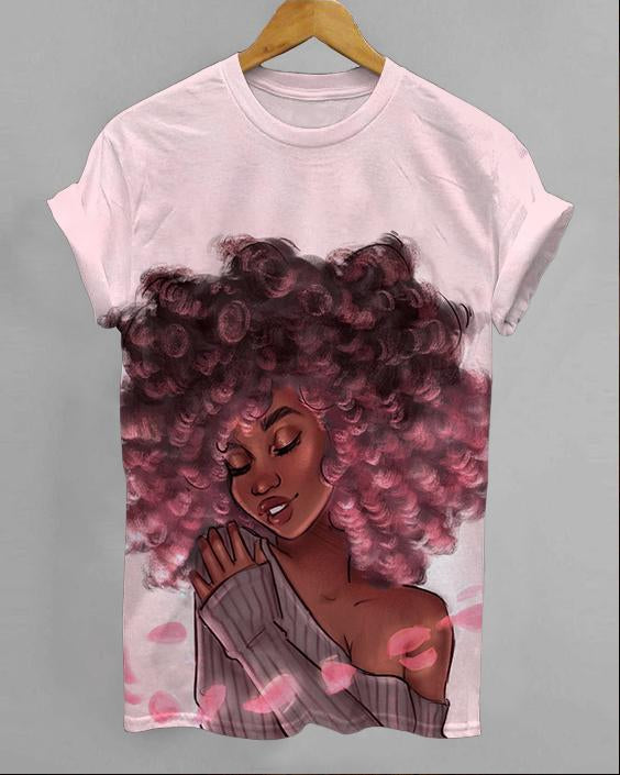 Happy Curly Girl Unisex Short Sleeve Tshirt