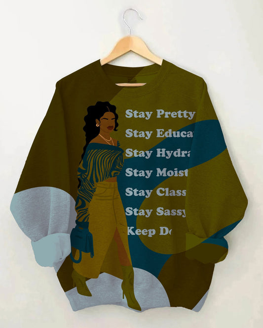 Powerful Brown Women Long Sleeve Sweatshirt