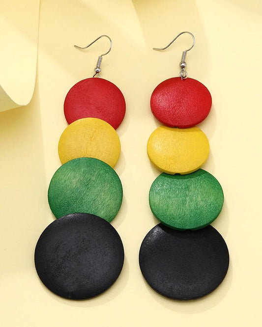 hoop color block earrings