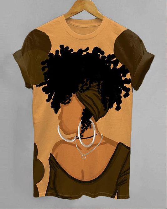 Silver Earrings Brown Women Unisex Short Sleeve Tshirt