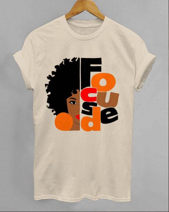 Focused Afro Woman Unisex Short Sleeve Tshirt