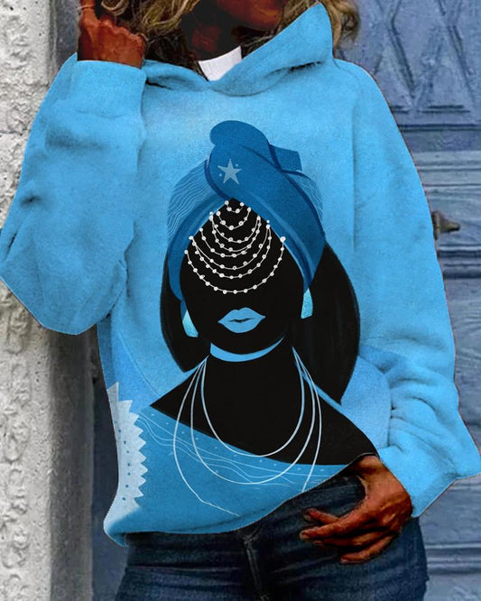 Pearl Black Women Long Sleeves Hoodie