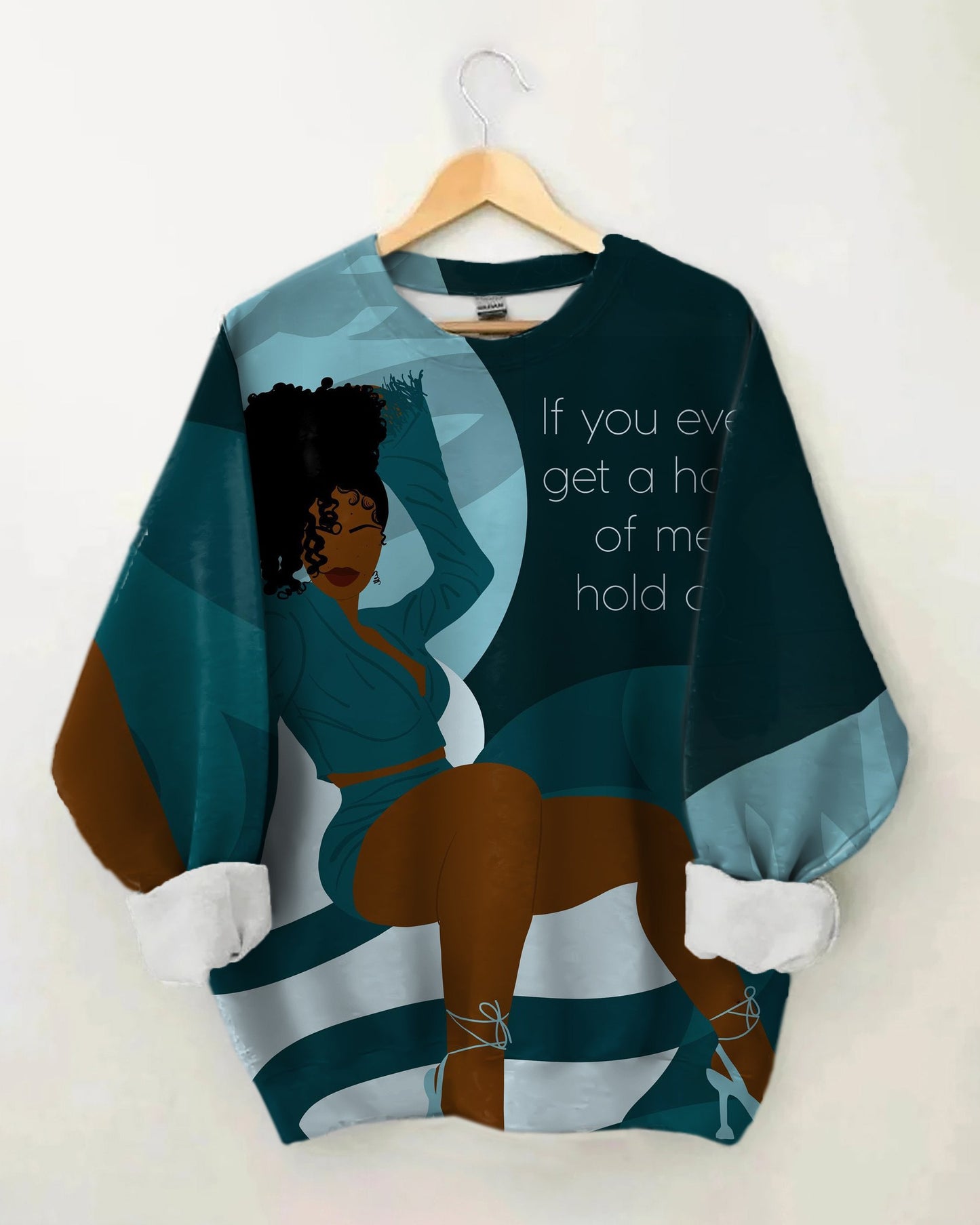 Brown Girl Hold On Long Sleeve Sweatshirt