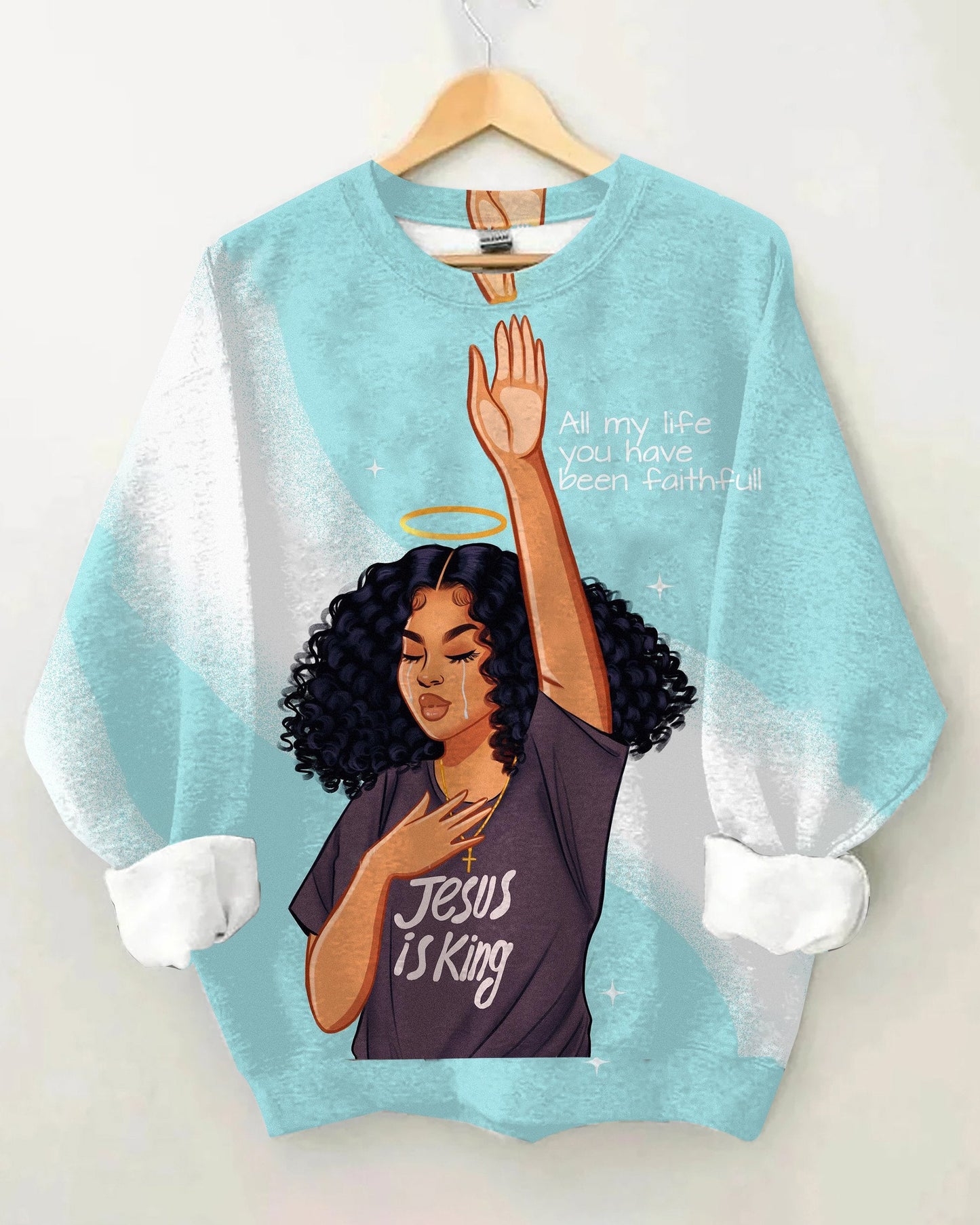 Brown Girl Jesus Is King Long Sleeve Sweatshirt