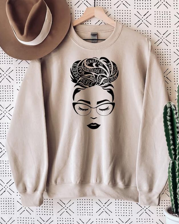 Black Strong Women Long Sleeve Sweatshirt